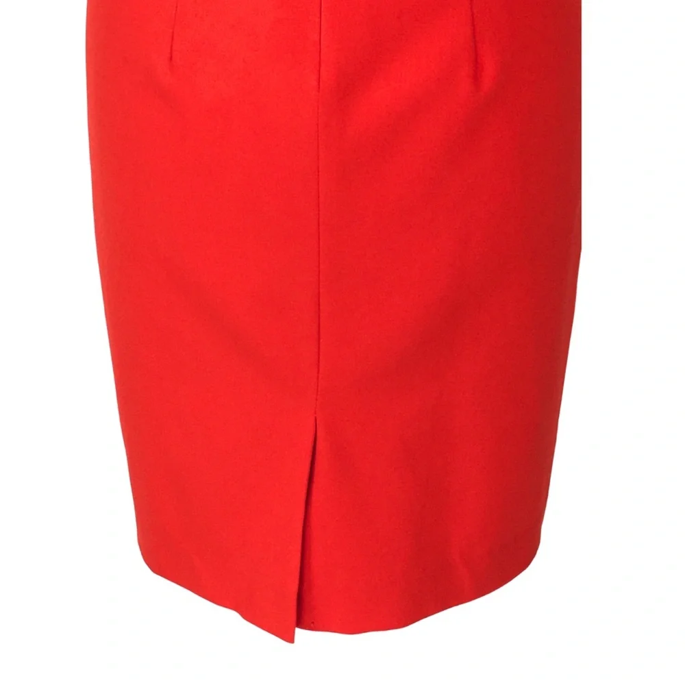 Calvin Klein Orange Red Front Zipper Sleeveless Pockets Sheath Midi Dress 10 - Picture 14 of 16